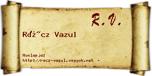 Rácz Vazul névjegykártya